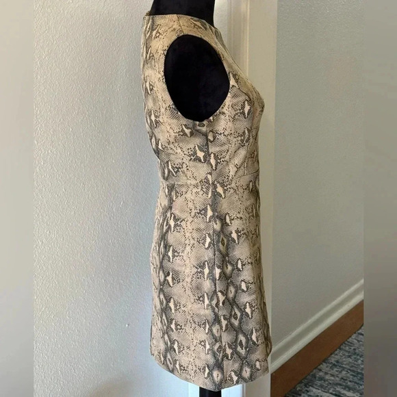 She & Sky Snake Skin Print Round Neck Sleeveless Midi Dress - Picture 4 of 6